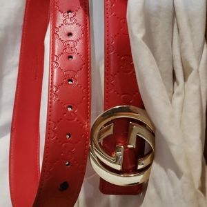 Red gucci belt